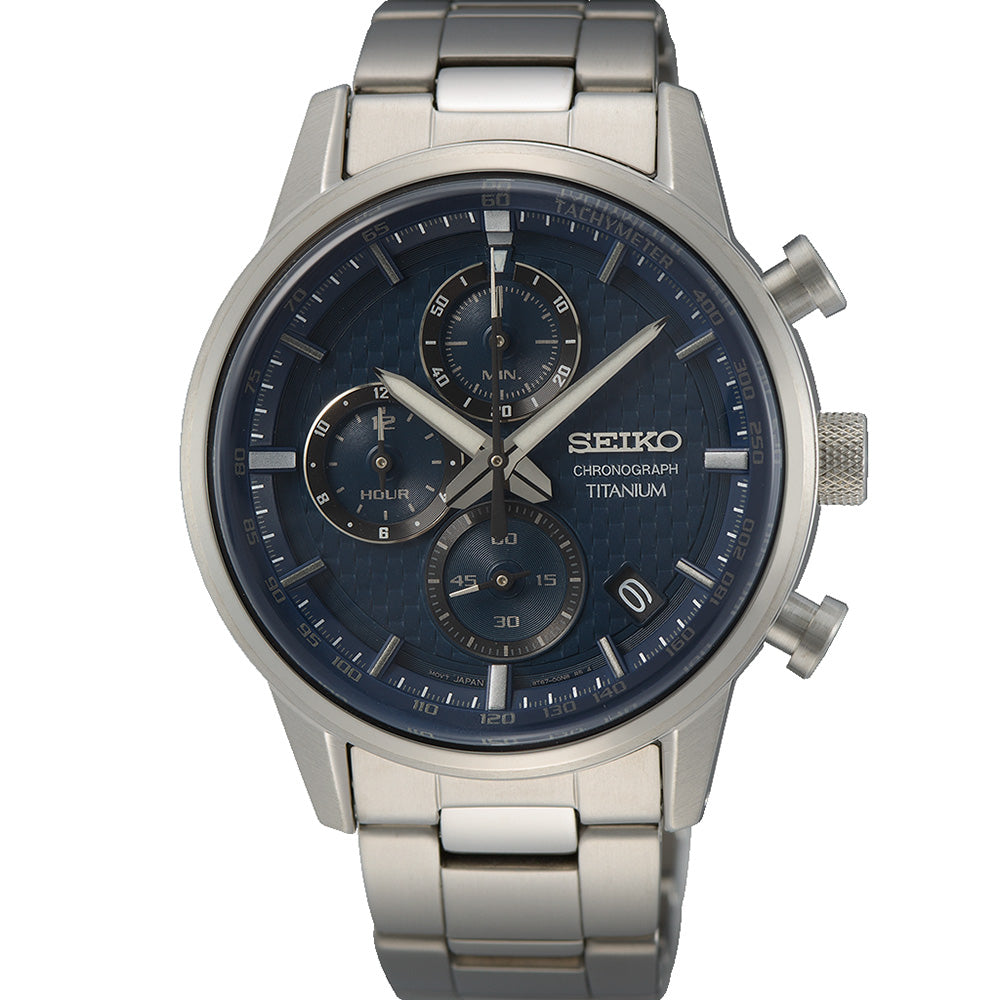 Seiko SSB387P Chronograph Titanium Mens Watch Watch Depot