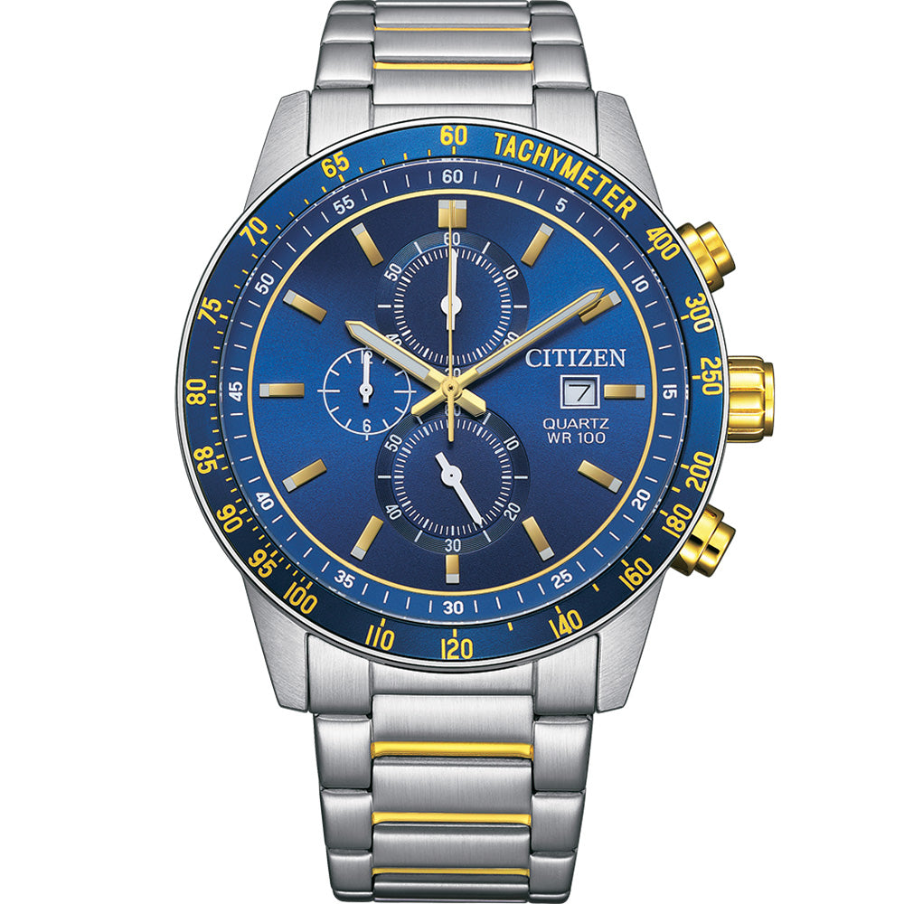 Citizen chronograph blue on sale dial