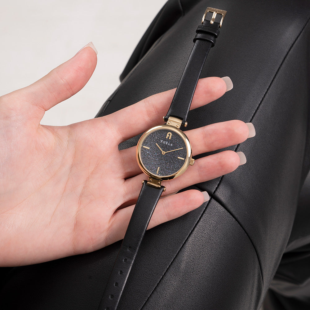 Furla WW00018009L2 New Pin Black Glitter Ladies Watch – Watch Depot