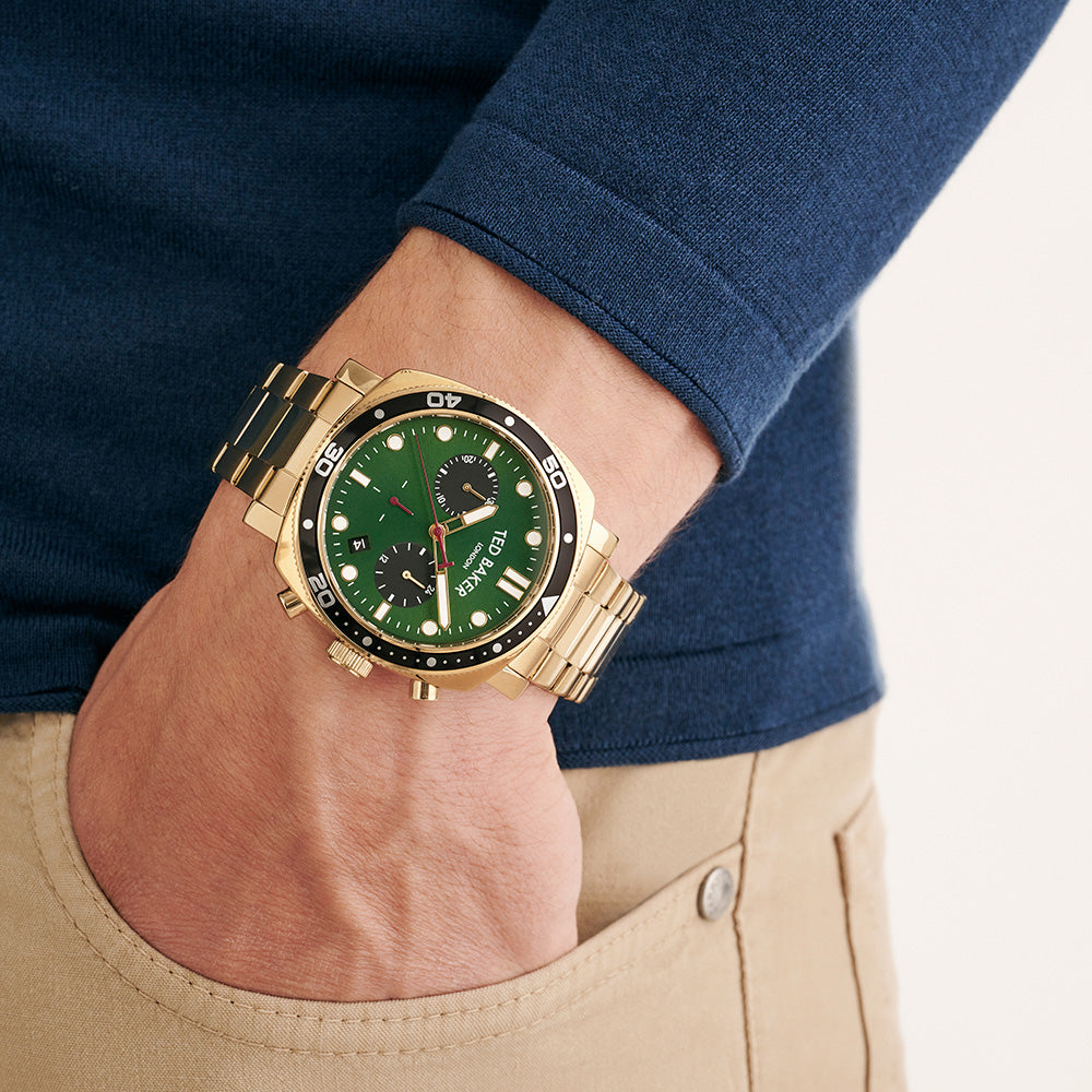 Green and gold hot sale mens watch