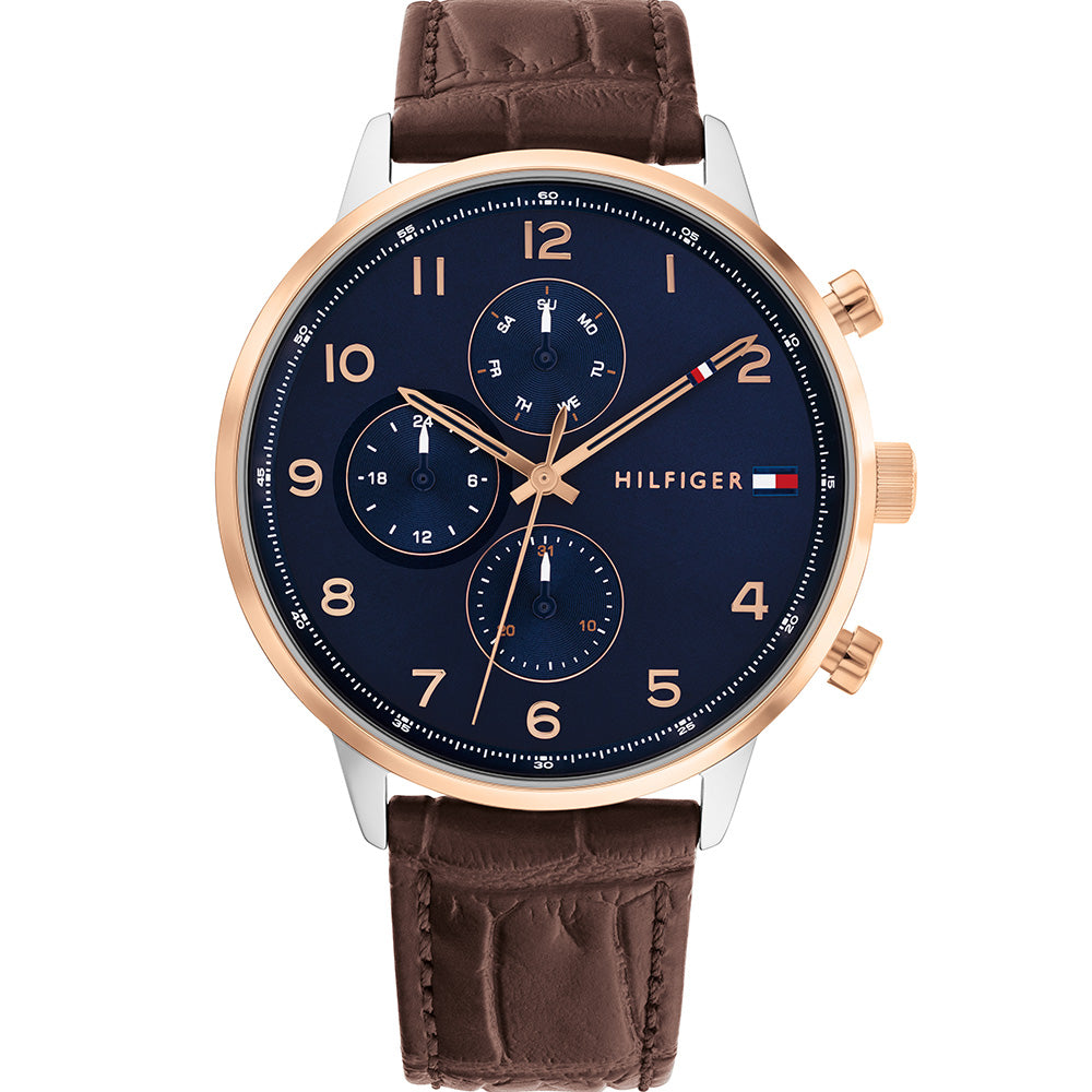 Tommy hilfiger genuine leather on sale watch