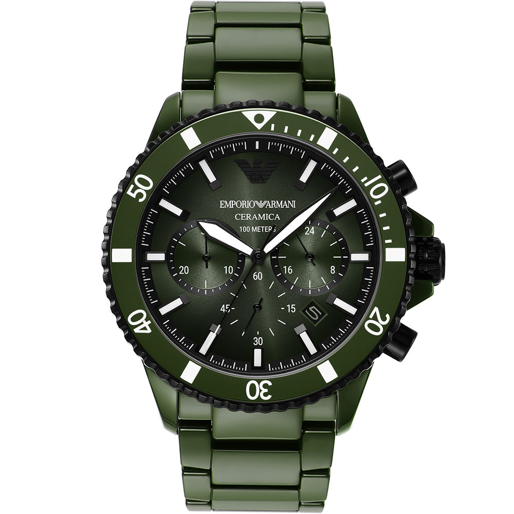 Green armani outlet watch