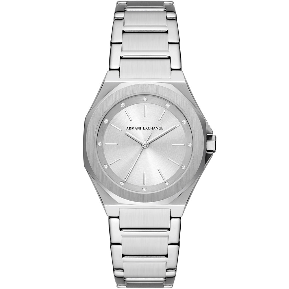 Armani exchange silver 2025 womens watch