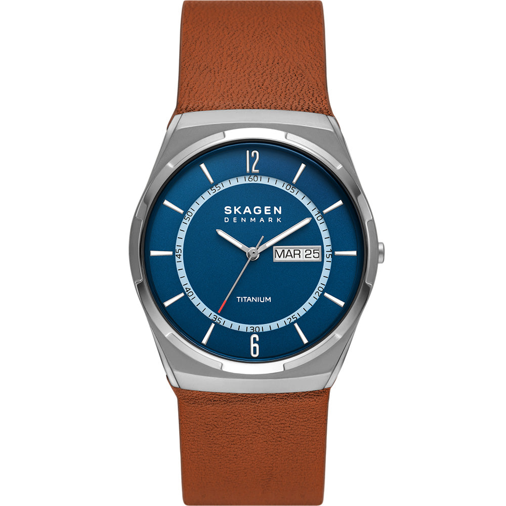 Skagen men's shop watch leather band