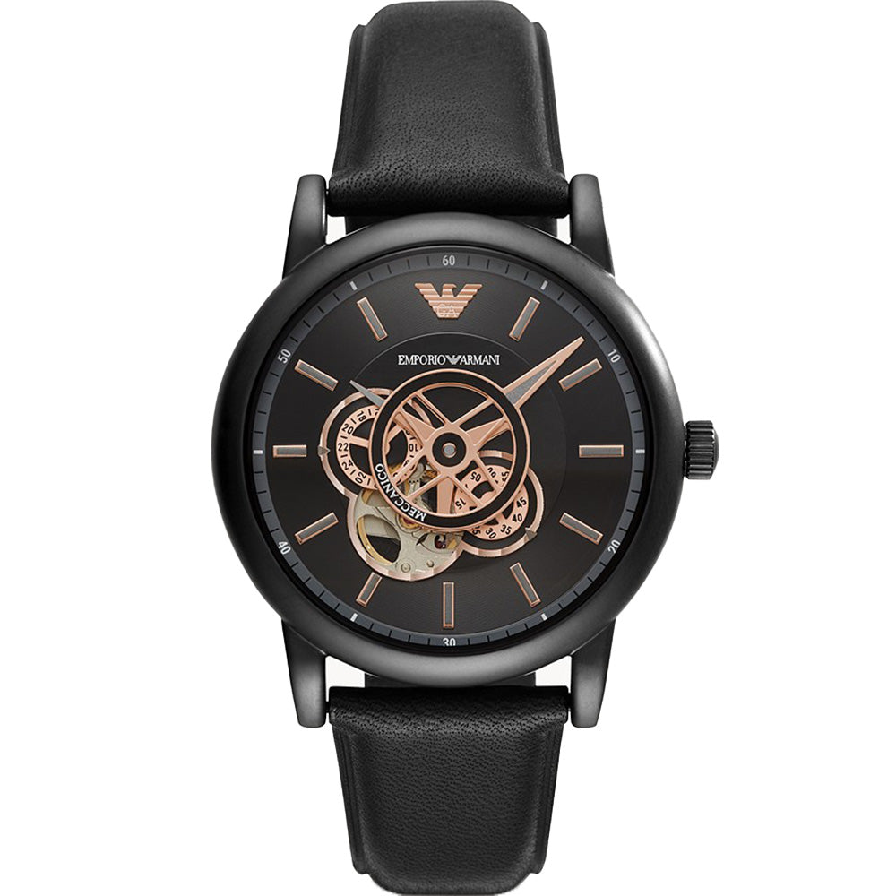 Emporio Armani AR60012 Black Skeleton Automatic Mens Watch Watch