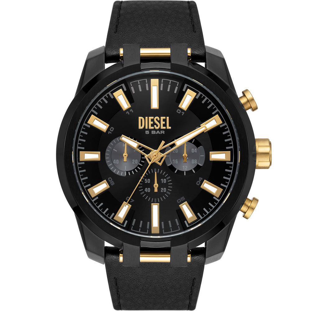 Diesel black hotsell and gold watch