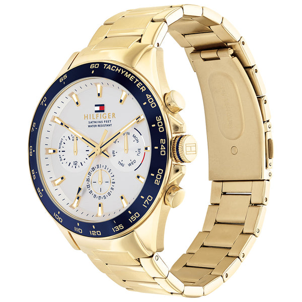 Tommy hilfiger luke gold 2025 tone chronograph men's watch