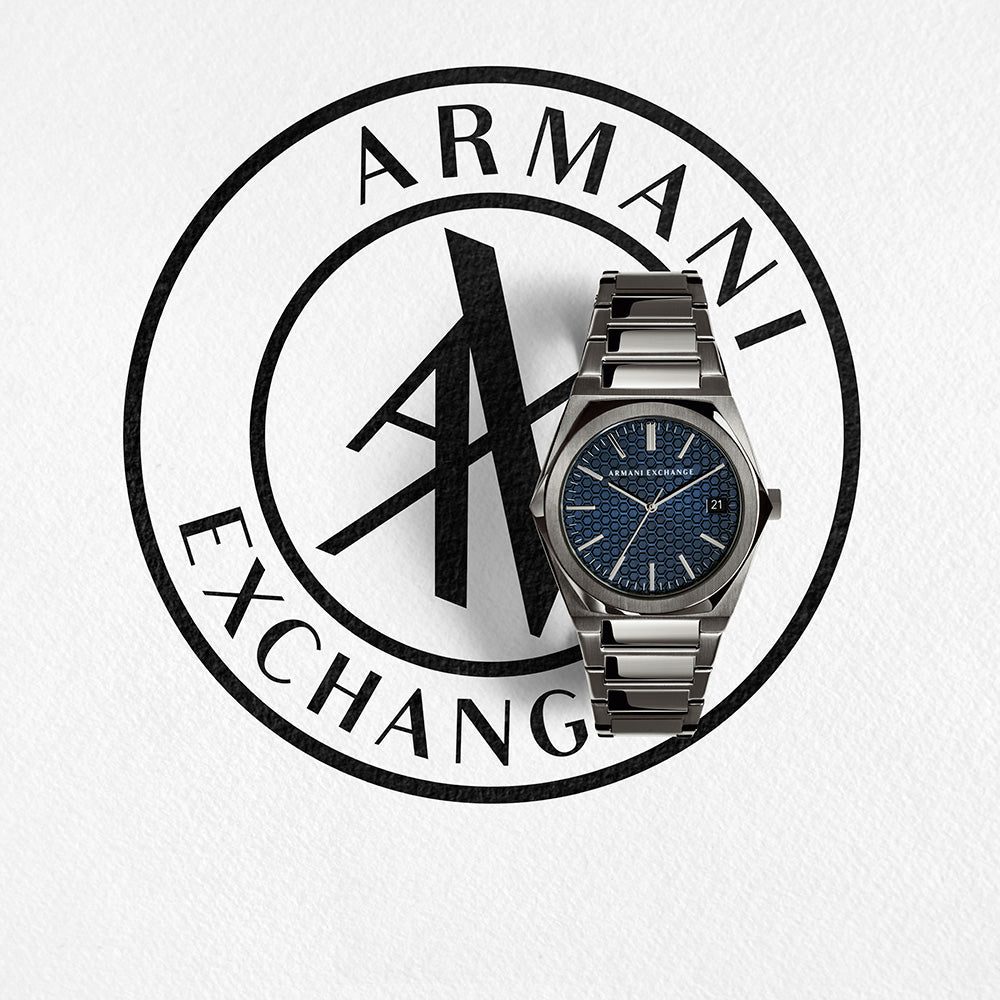 Armani exchange black hotsell stainless steel bracelet watch