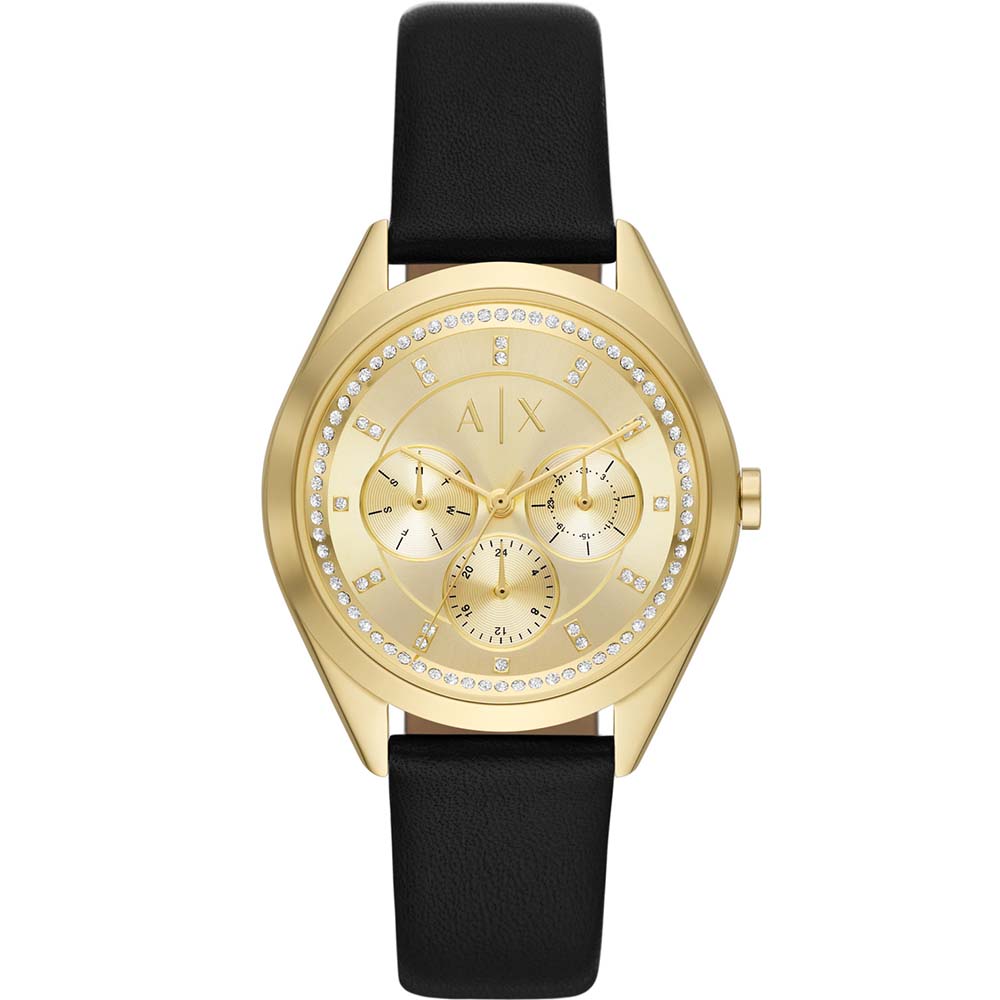 Black and gold armani exchange online watch