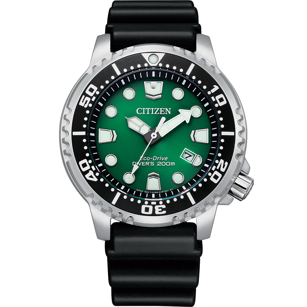 Citizen Men's Promaster Diver | Eco-Drive | Green Dial | Stainless Steel  Bracelet BN0199-53X