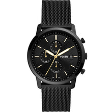 Load image into Gallery viewer, Fossil FS5943 Minimalist Black Stainless Steel Mesh Mens Watch