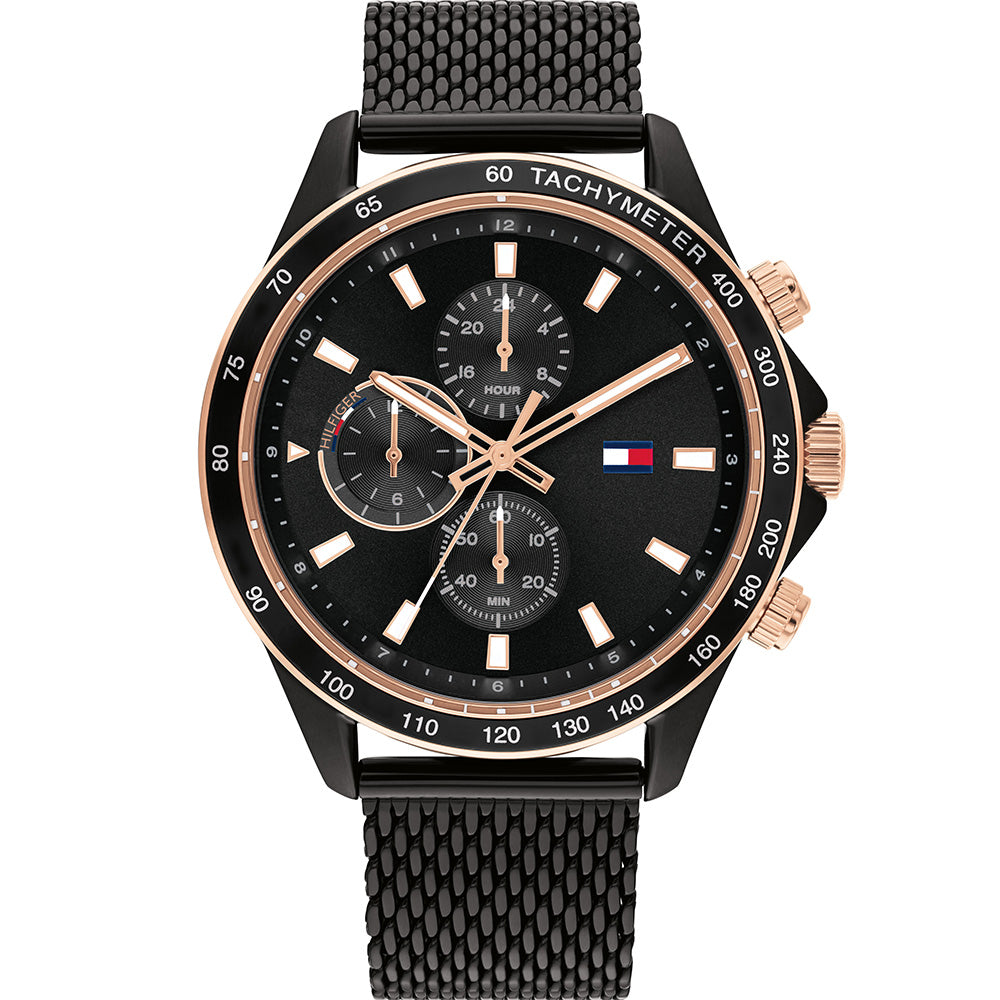 Tommy hilfiger black mesh shop watch