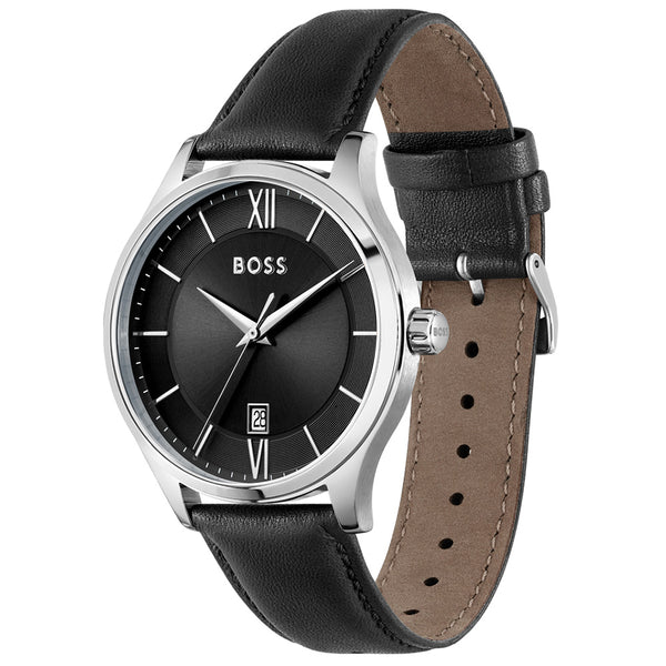 Hugo boss leather online strap watch