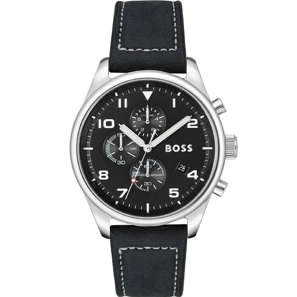 Hugo boss black outlet leather watch